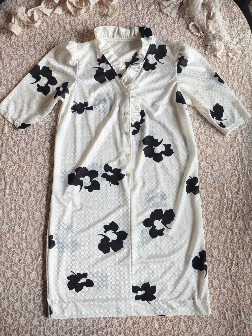 Vintage, Handmade, Cute Floral Midi Dress, Women's M - Picture 1 of 5